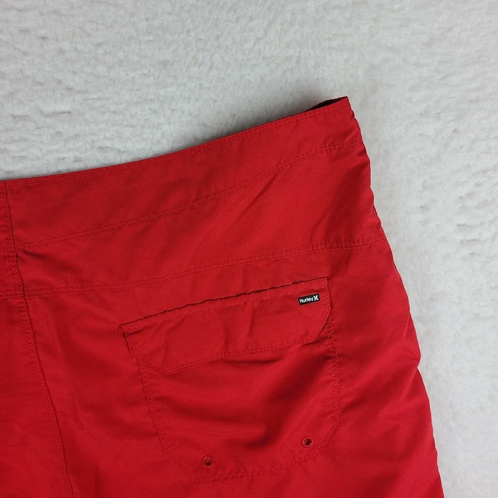 Hurley Board Shorts Mens 38 Red Solid 9